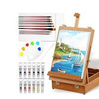 Без бренда «Набор подарочный «Две картинки» 27 предметов: этюдник 35 см из бука, краски акрил 12x12 мл, 2 холста 22x30 на мдф, 10 кистей, мастихин, палитра» в Краснодаре в интернет-магазине Без бренда «Набор подарочный «Две картинки» 27 предметов: этюдник 35 см из бука, краски акрил 12x12 мл, 2 холста 22x30 на мдф, 10 кистей, мастихин, палитра» в Краснодаре