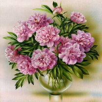 Без бренда «Пионы в круглой прозрачной вазе» в Краснодаре