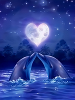 Без бренда «Дельфины под луной вида сердца (20шт)» в Краснодаре