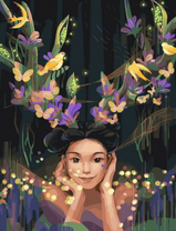 Без бренда «Темноглазая девчонка с цветами и птицами в волосах» в Краснодаре в интернет-магазине  Без бренда «Темноглазая девчонка с цветами и птицами в волосах» в Краснодаре