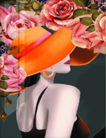 Без бренда «Дама в яркой шляпе и розы» в Краснодаре в интернет-магазине  Без бренда «Дама в яркой шляпе и розы» в Краснодаре