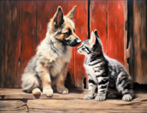 Без бренда «Знакомство котенка и щенка» в Краснодаре в интернет-магазине  Без бренда «Знакомство котенка и щенка» в Краснодаре