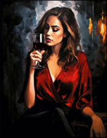 Без бренда «Девушка в красном платье с бокалом вина» в Краснодаре