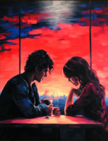 Без бренда «Влюблённая пара в кафе на закате солнца» в Краснодаре