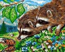 Без бренда «Еноты и бабочка на цветочной поляне» в Краснодаре